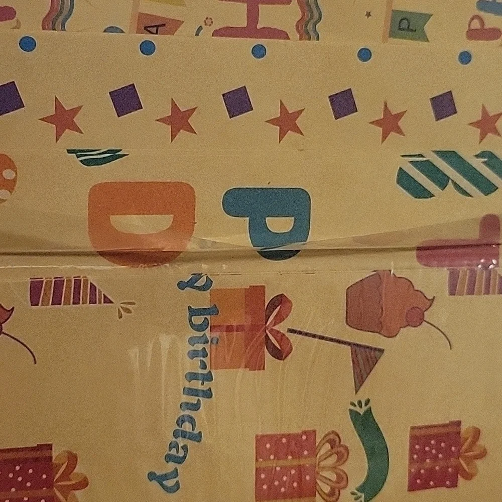 4 Designs Happy Birthday Gift Wrap 8 Sheets Lot of 2 Packs